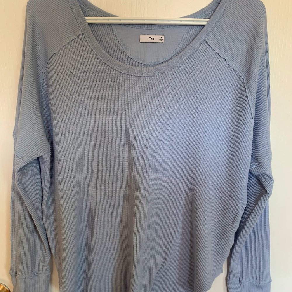 TNA, baby blue, long sleeve t-shirt, medium